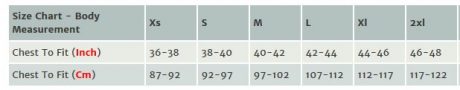 Track Top Size Chart